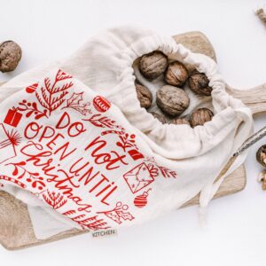 Your Green Kitchen Reusable Gift bag / Don't open until Christmas/ Reusable bag