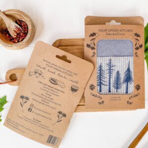 XYour Green Kitchen Bowl Covers Trees and Navy/ Med, Lg