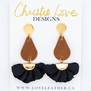 Love Leather - "Fiore"-Genuine full grain leather and silk flowers