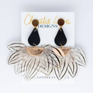 Love Leather - "Suzanne"-Party and Statement earrings-Hypoallergenic