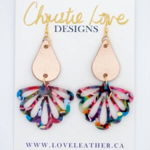 Love Leather - "Belle"(Luxury) -Rose Gold leather and multicolour flowers