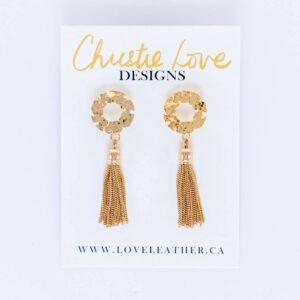 Love Leather - "Chanel" (Luxury) Gold plated chain tassels-Hypoallergenic