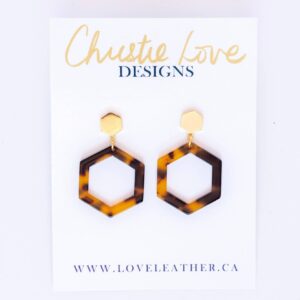 Love Leather - "Sydney" (Luxury)-Gold & Brown Tortoise Shell-Hypoallergenic