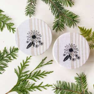 XYour Green Kitchen - Daisy mason jar cover set of 2 / Food storage /Mason jar