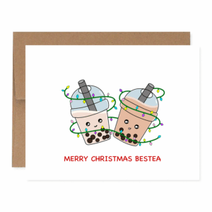 Angel + Hare Merry Christmas Bestea Greeting Card