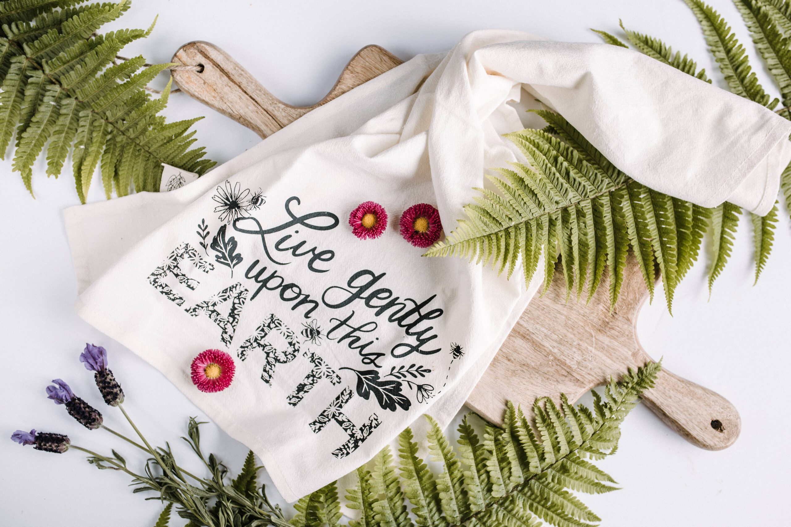 XYour Green Kitchen Tea Towel/Organic tea towel Live Gently