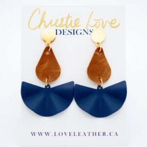Love Leather - "Esmee"- Leather Statement earrings- Hypoallergenic