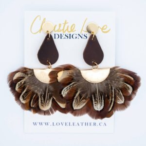 Love Leather - "Adeline" Leather & Feather statement- (Hypoallergenic)