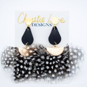 Love Leather - "Elle"- Party and Statement earrings- Hypoallergenic
