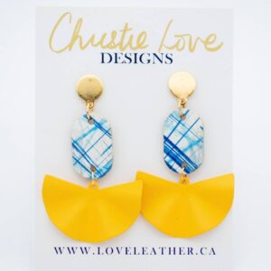 Love Leather - "Josephine"- Spring and Summer earrings- Hypoallergenic