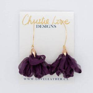 Love Leather - "Vivienne" - flower earrings Assorted Colours (Nickel Free)