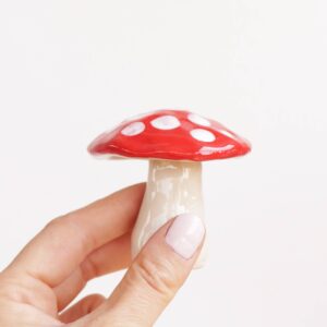 Nightshift Ceramics - Mini Mushroom Sculpture - Red