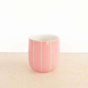 Nightshift Ceramics - Small Tumbler - Stripes Pink/Green