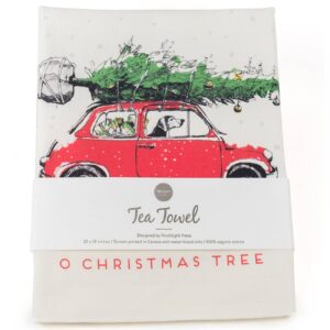 Porchlight Press Letterpress - Tea Towel - Xmas O Christmas Tree Holiday