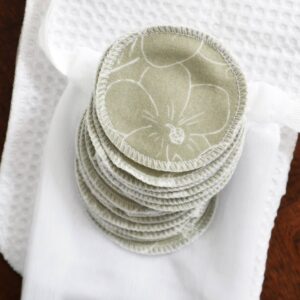 Freon Collective - Organic Cotton Rounds - Olive Florals