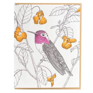 Porchlight Press Letterpress - Card - Hummingbird