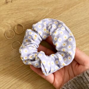 Freon Collective - Organic Cotton Hair Scrunchie - Lilac Daisies