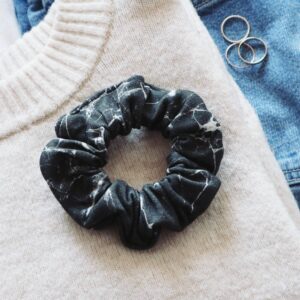 Freon Collective - Organic Cotton Hair Scrunchie - Black Marble