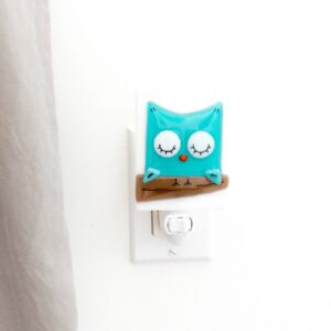 Veille sur toi - Night Light - Small Owl - Turquoise