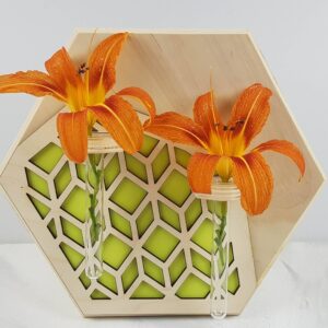 Wood Chip Decor - Wall Mounted Vase | Stylish Greenery | Natural Stain