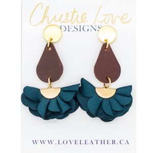 Love Leather - “Fiore”-Genuine full grain leather and silk flowers