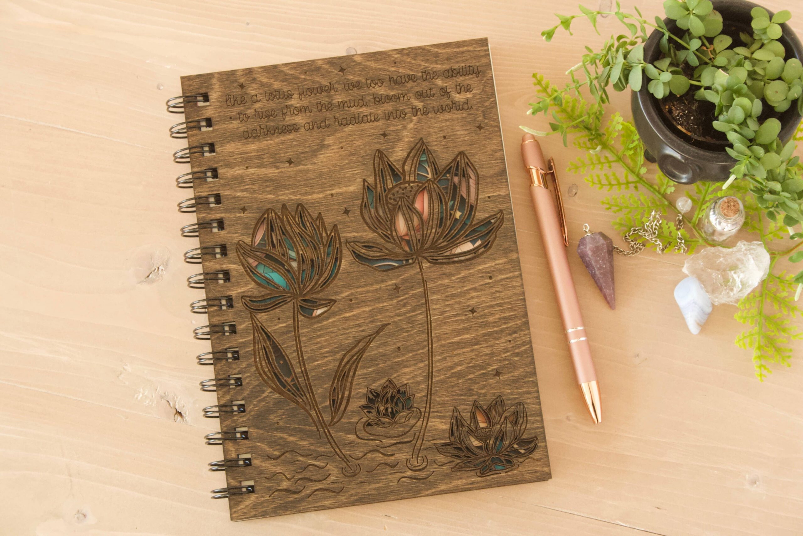 Topaz & Pine - Journal Notebook - Like a Lotus Flower