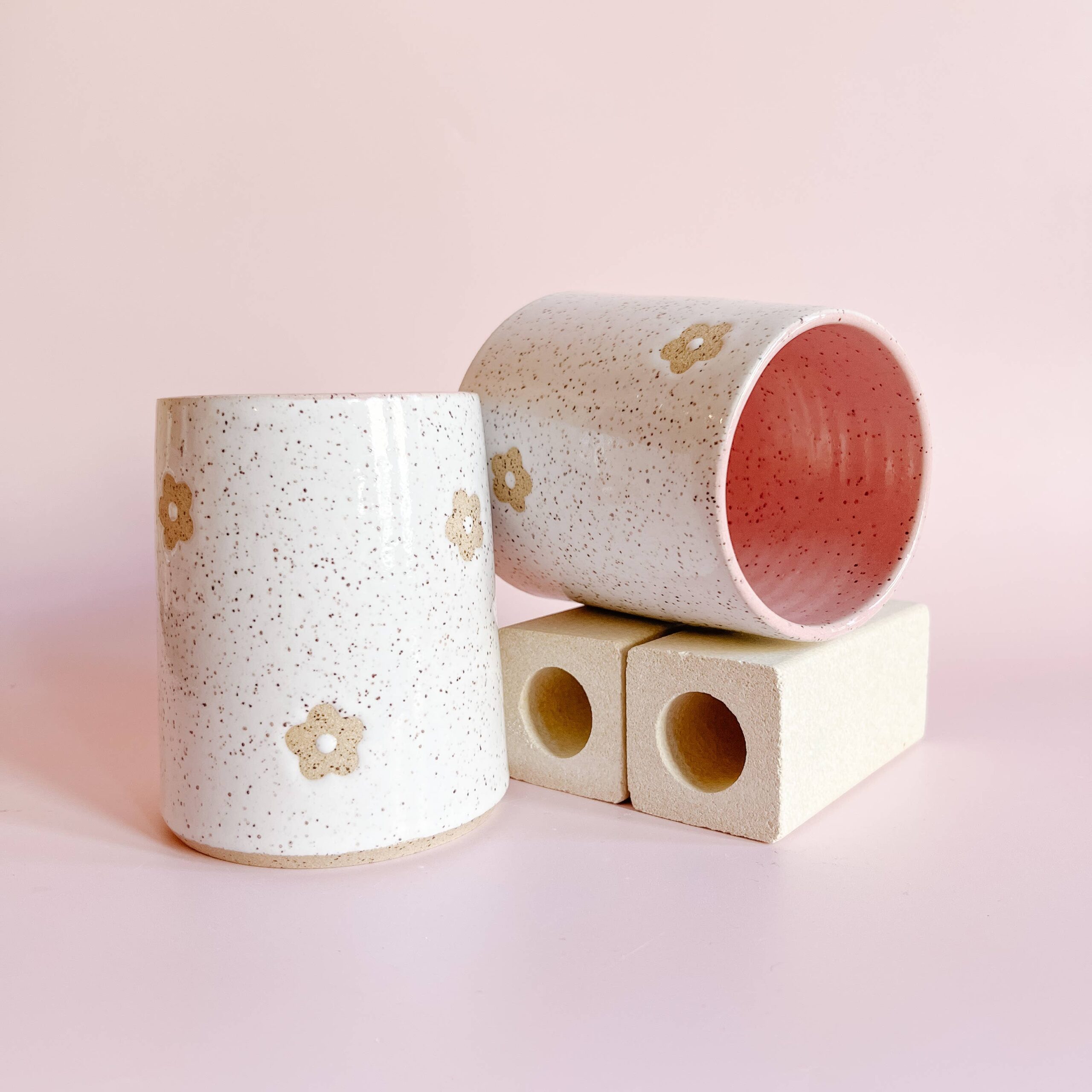 SarahBeePottery - Tall Ceramic Flower Cup | Made To Order