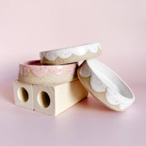 SarahBeePottery - Small Ceramic Dish | White or Pink | Made To Order
