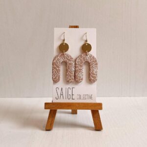 Saige Collective - Lucky - Blush Peonies Clay Earrings